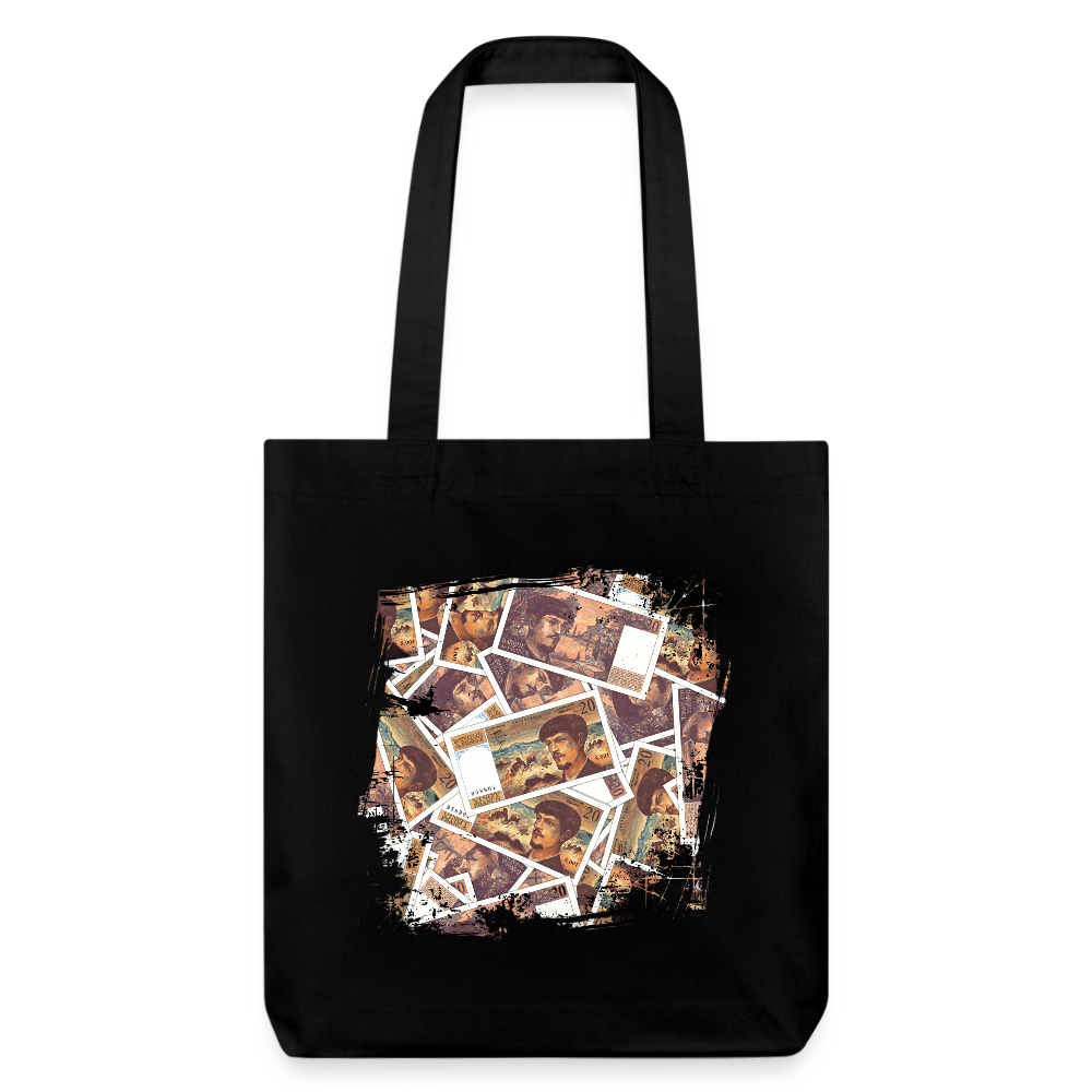 Tote Bag Noir 20 FRANCS Grunge - black