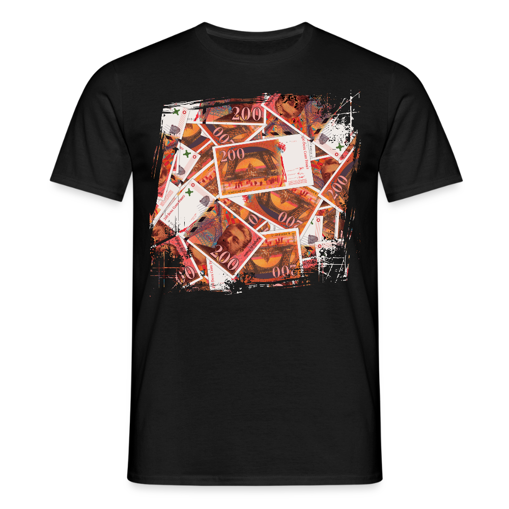 T-Shirt Homme Noir 200 FRANCS Grunge - black