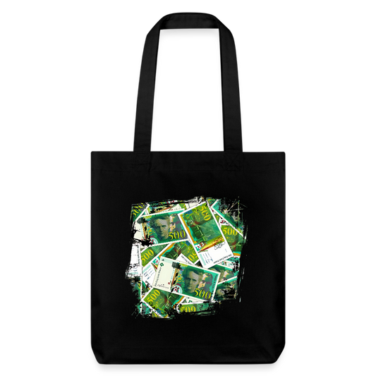 Tote Bag Noir 500 FRANCS Grunge - black