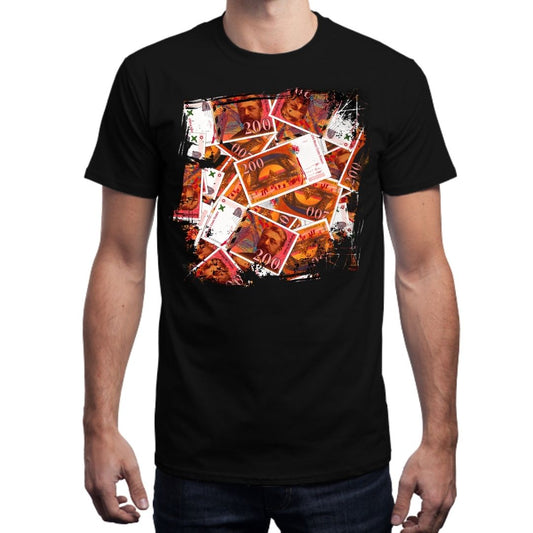 T-Shirt Homme Noir 200 FRANCS Grunge