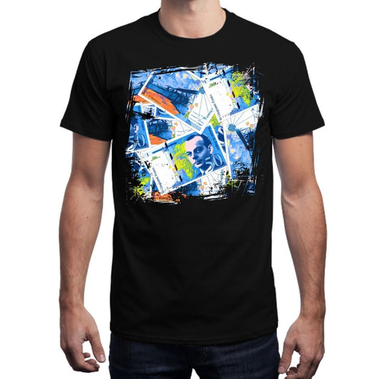 T-shirt Noir Homme 50 FRANCS  Grunge